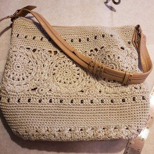The Sak Crocket Shoulder Bag with bead detail in IVORY